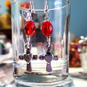 Silver Cross Earrings!